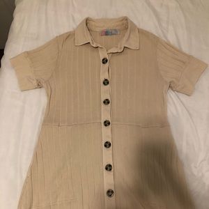Vintage tan buttoned down dress